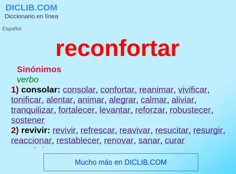 What is reconfortar - definition