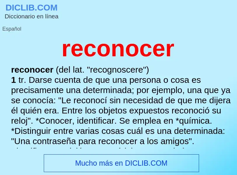 What is reconocer - meaning and definition