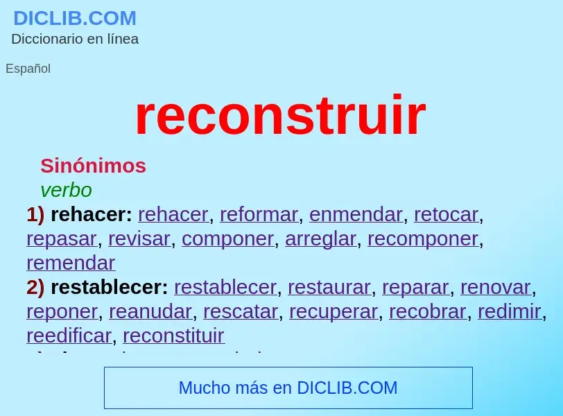 What is reconstruir - meaning and definition