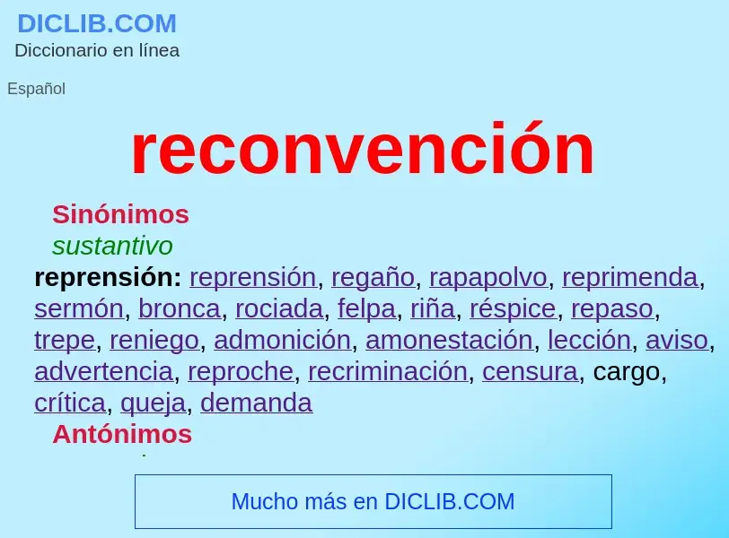 O que é reconvención - definição, significado, conceito