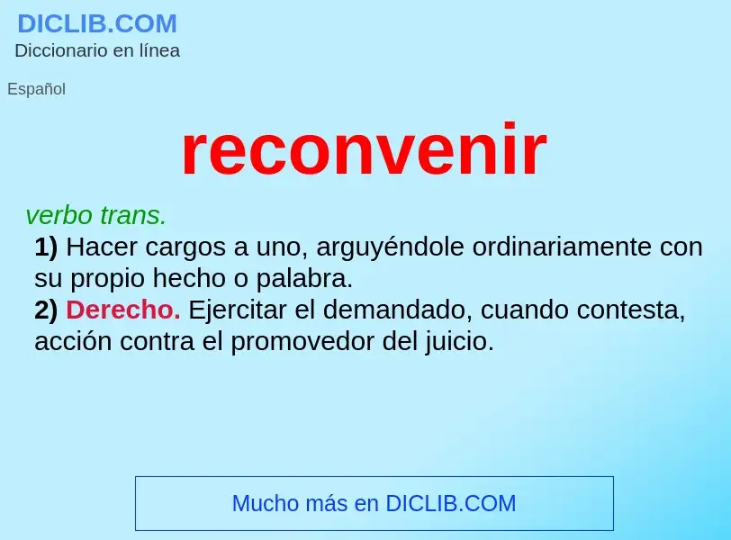 What is reconvenir - definition