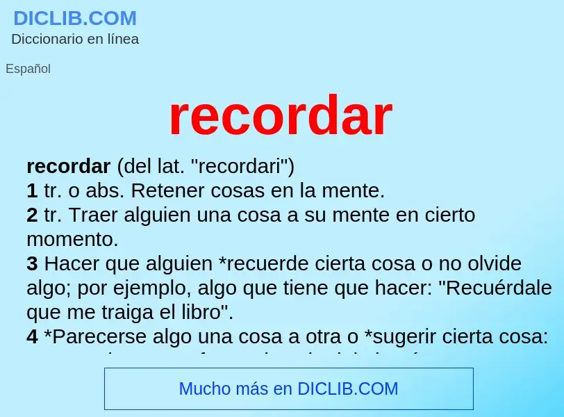 What is recordar - definition