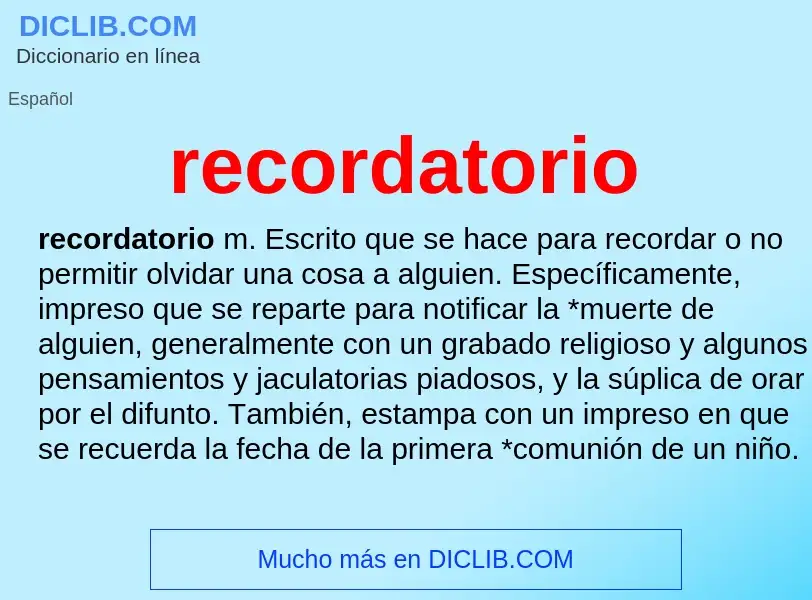 Wat is recordatorio - definition