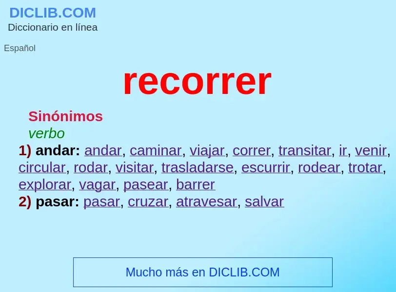 What is recorrer - meaning and definition