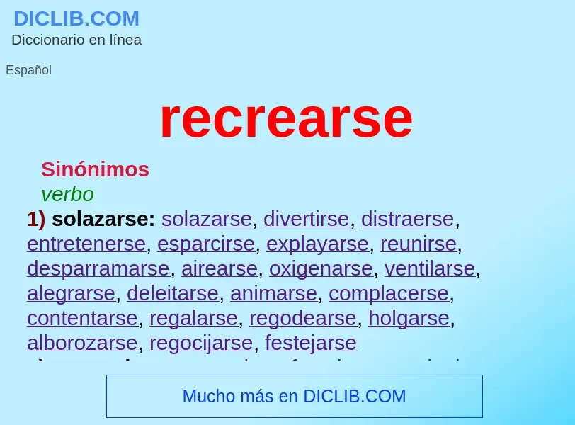 What is recrearse - definition