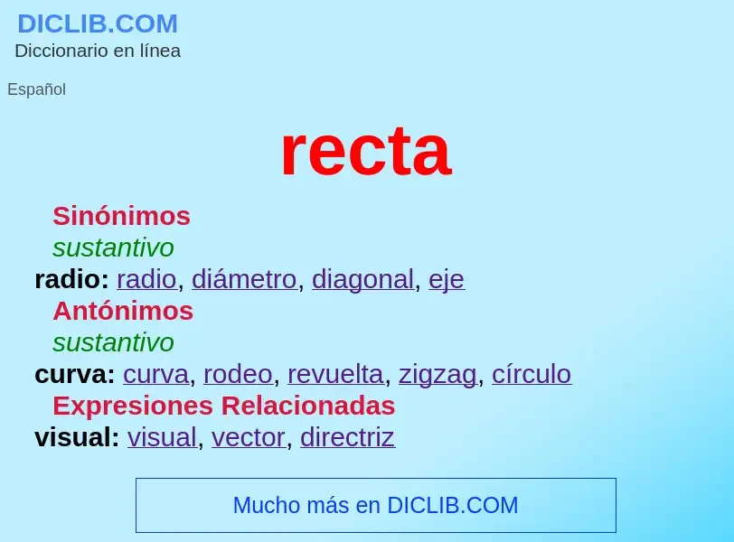 ¿Qué es recta? - significado y definición