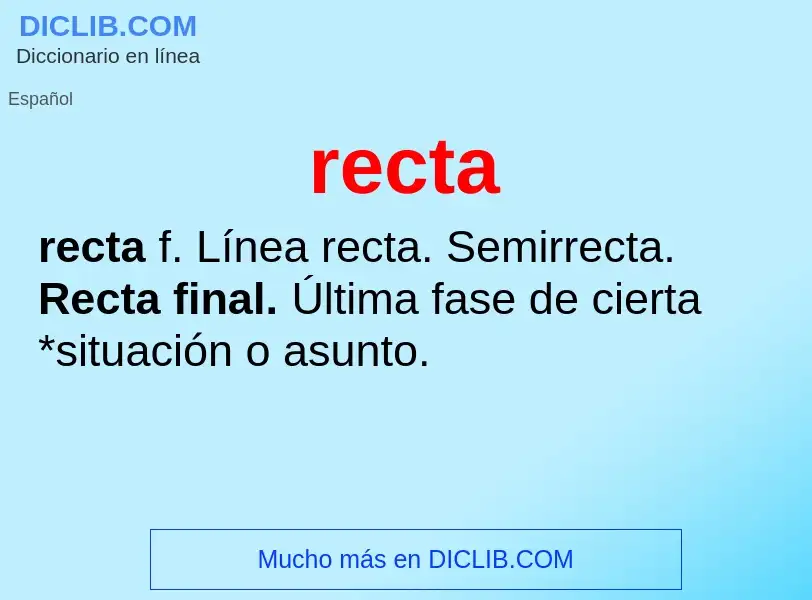 O que é recta - definição, significado, conceito