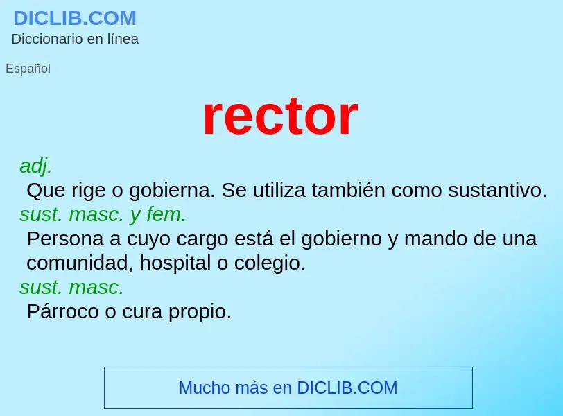 ¿Qué es rector? - significado y definición