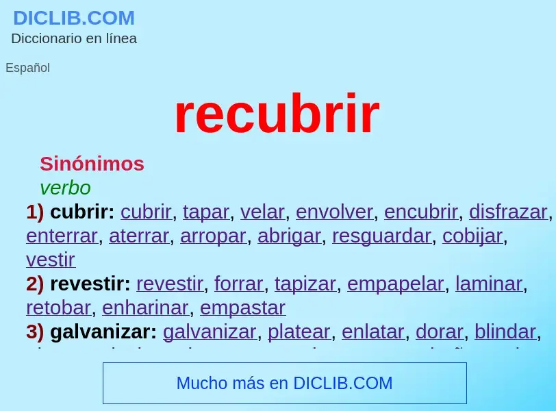 What is recubrir - definition