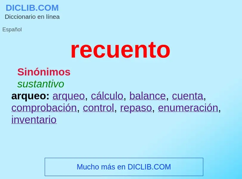 Wat is recuento - definition