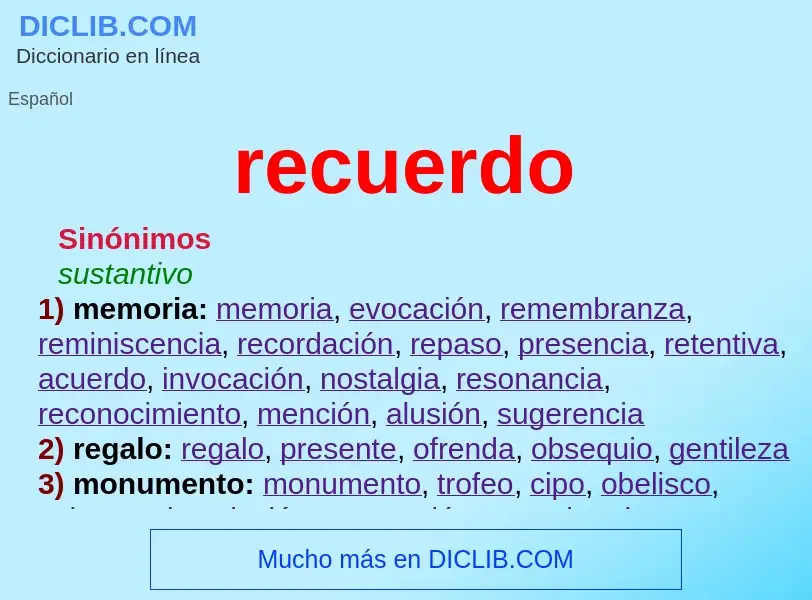 Wat is recuerdo - definition