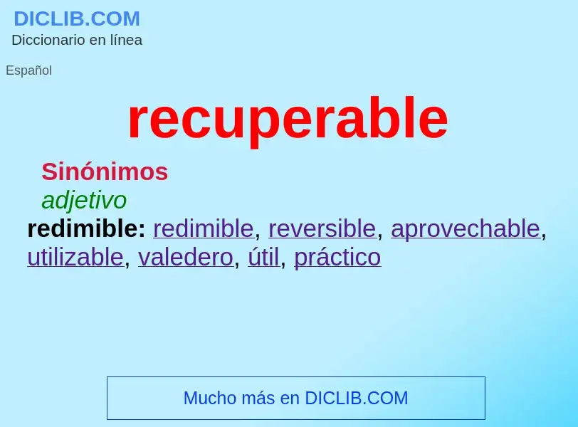 ¿Qué es recuperable? - significado y definición