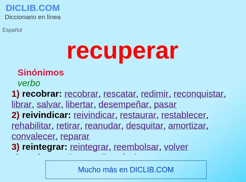 What is recuperar - meaning and definition