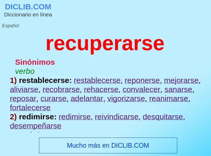 What is recuperarse - meaning and definition