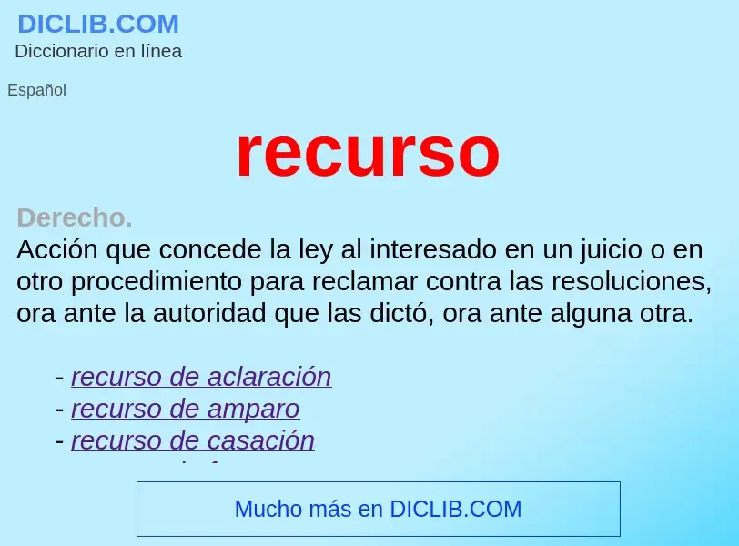 ¿Qué es recurso? - significado y definición