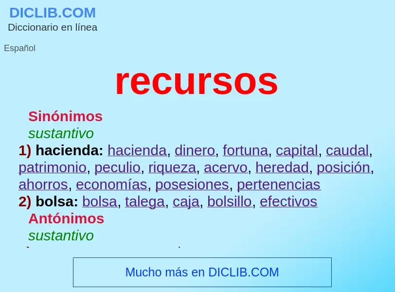 O que é recursos - definição, significado, conceito