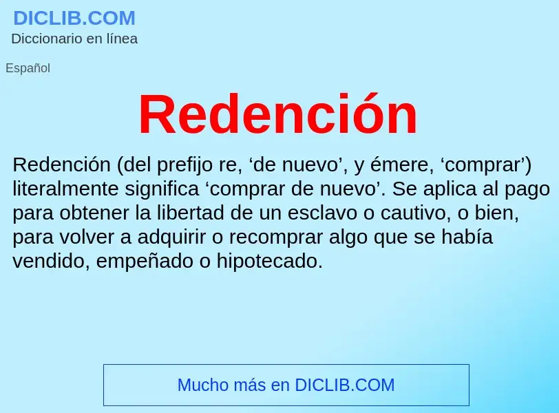 ¿Qué es Redención? - significado y definición