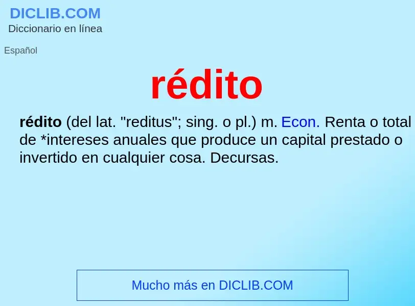 What is rédito - definition