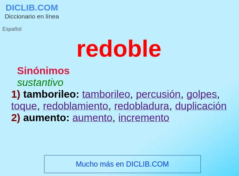 ¿Qué es redoble? - significado y definición