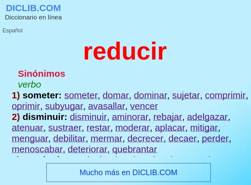 What is reducir - definition