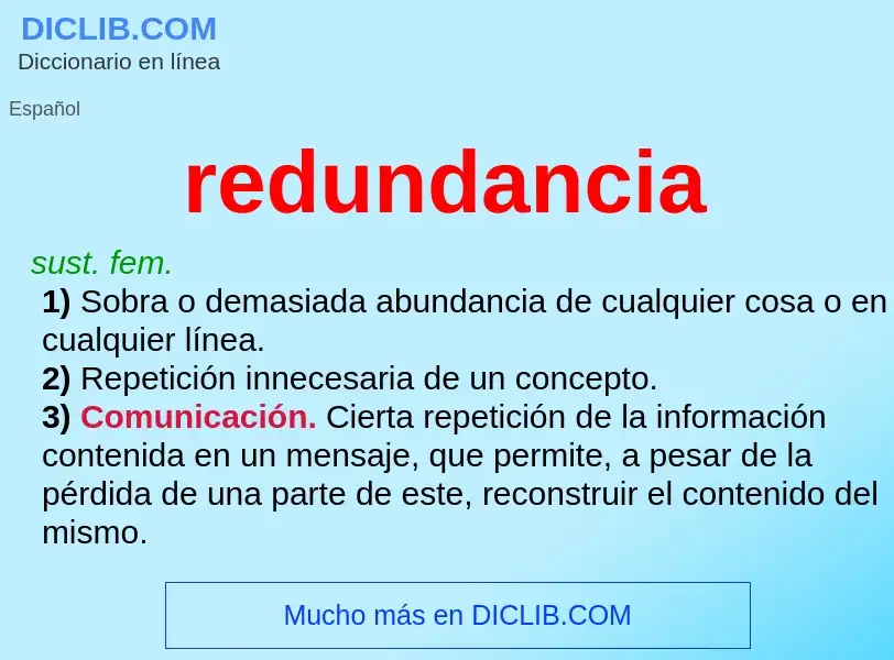 ¿Qué es redundancia? - significado y definición