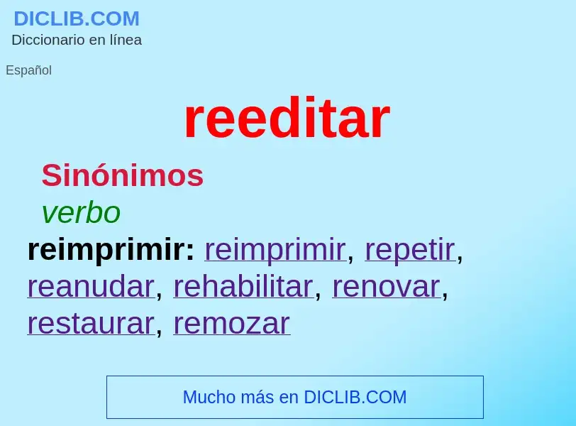 What is reeditar - meaning and definition