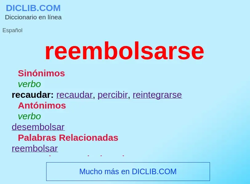 O que é reembolsarse - definição, significado, conceito