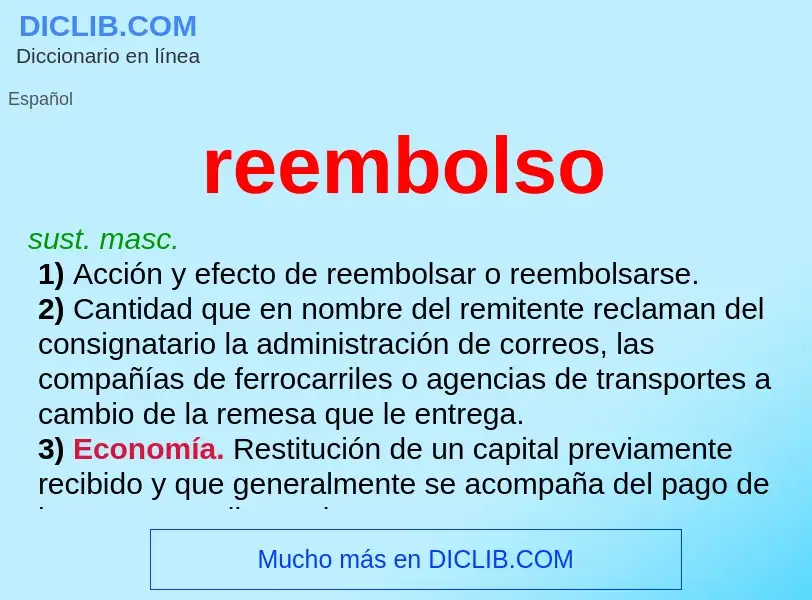 ¿Qué es reembolso? - significado y definición