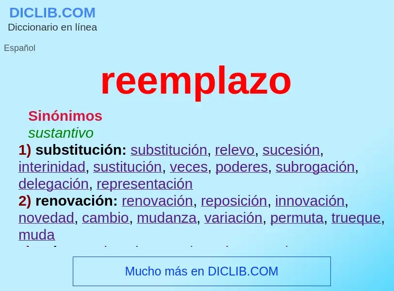 What is reemplazo - meaning and definition