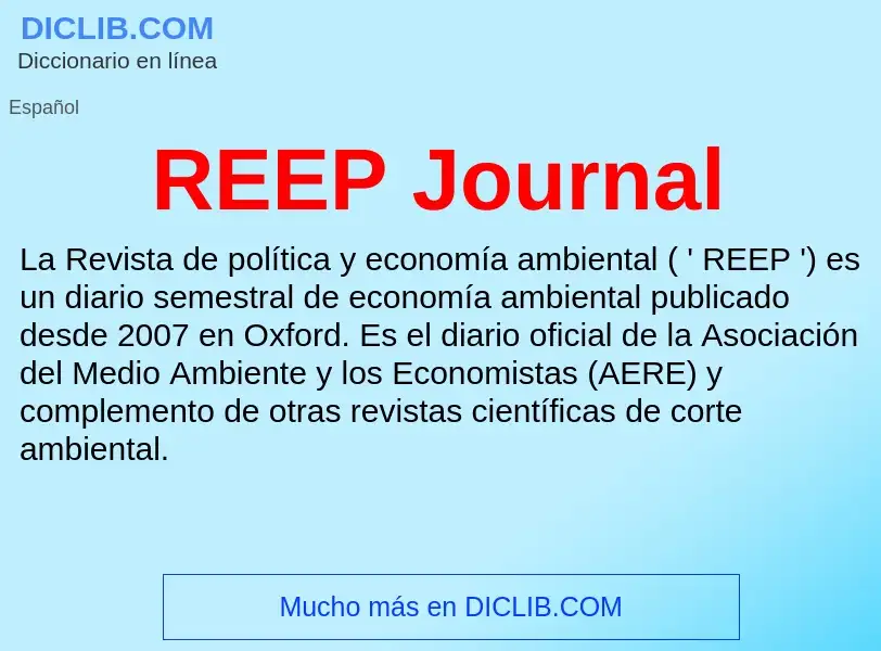 ¿Qué es REEP Journal? - significado y definición