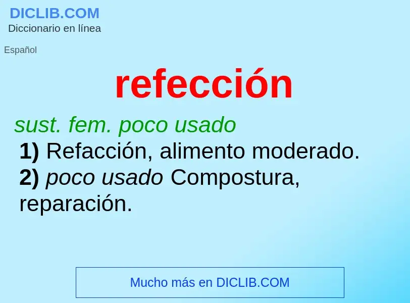 O que é refección - definição, significado, conceito