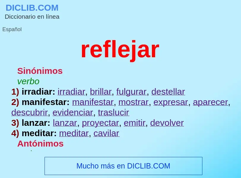 What is reflejar - meaning and definition