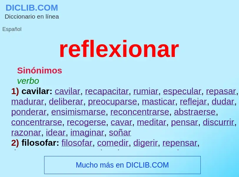 Was ist reflexionar - Definition