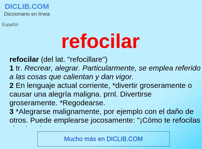 What is refocilar - meaning and definition