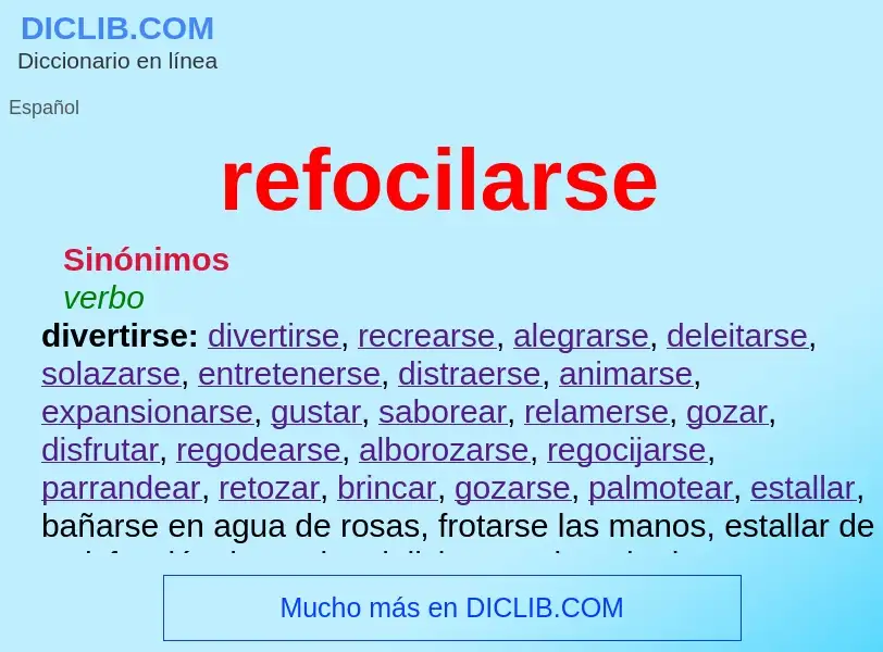 What is refocilarse - meaning and definition