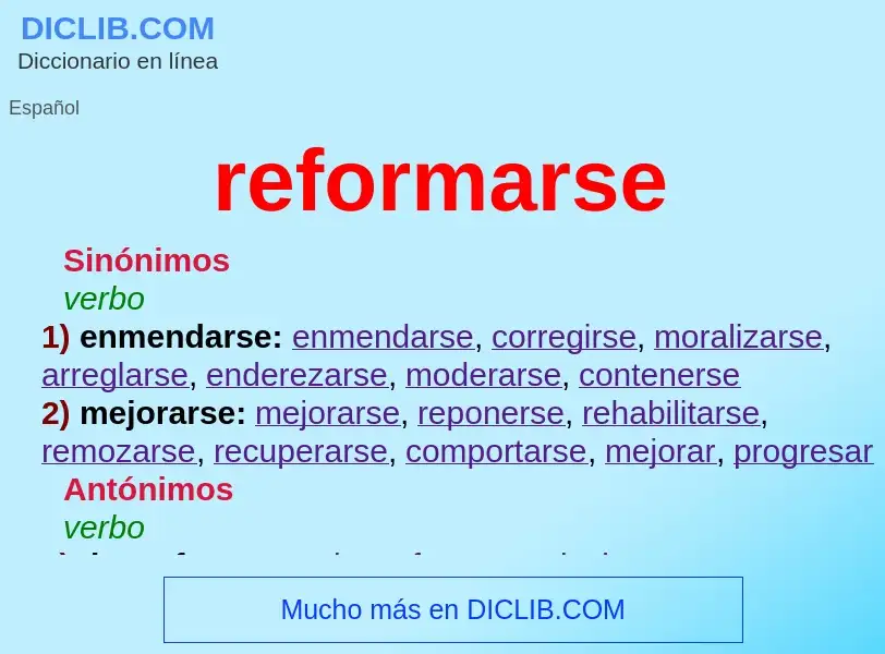 What is reformarse - meaning and definition