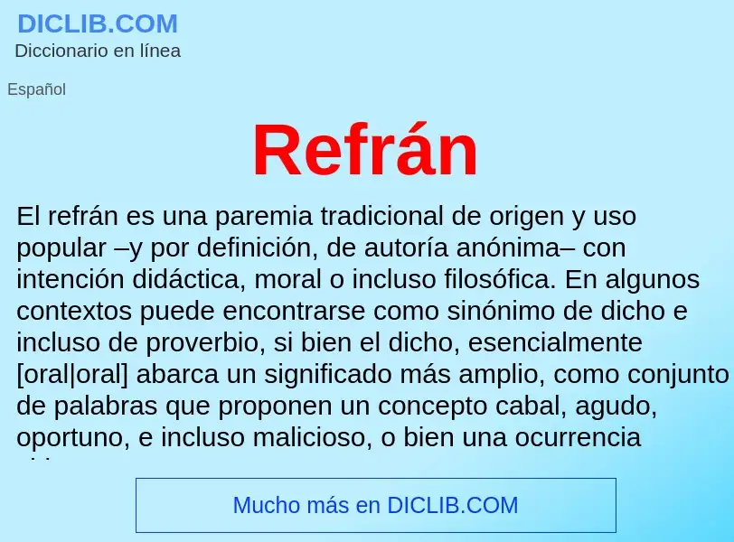 Was ist Refrán - Definition