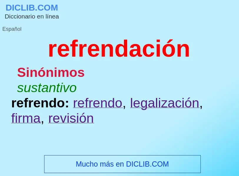 Was ist refrendación - Definition