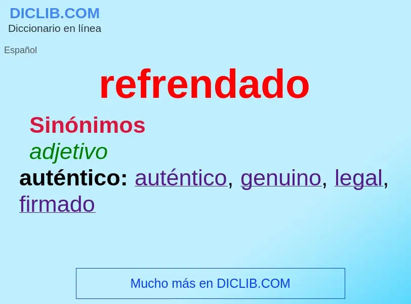 What is refrendado - definition