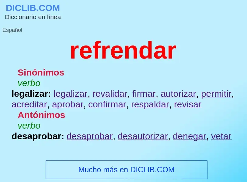 What is refrendar - definition