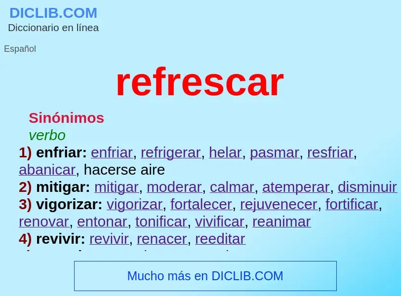 What is refrescar - definition