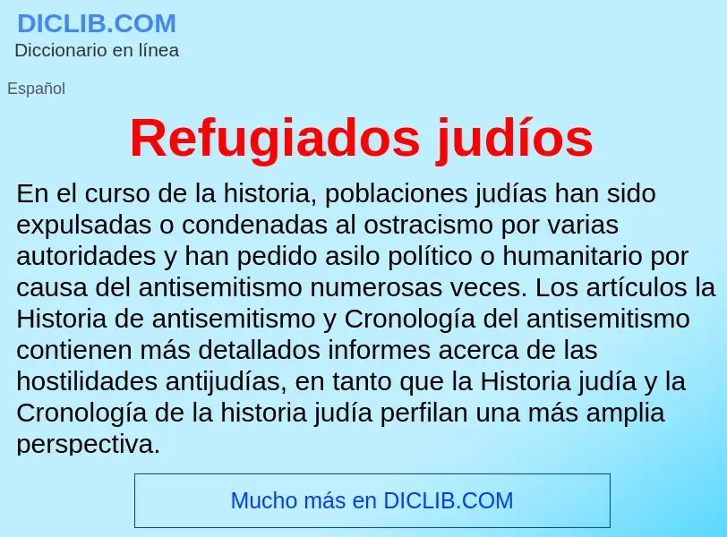 ¿Qué es Refugiados judíos? - significado y definición