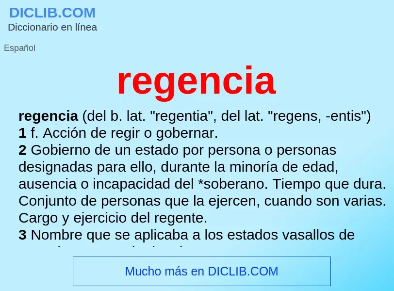 Wat is regencia - definition