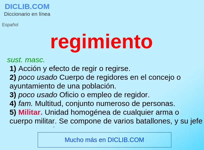 ¿Qué es regimiento? - significado y definición