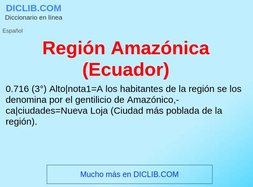 ¿Qué es Región Amazónica (Ecuador)? - significado y definición