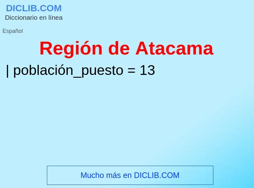 ¿Qué es Región de Atacama? - significado y definición