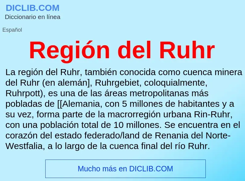 ¿Qué es Región del Ruhr? - significado y definición