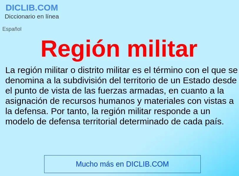 What is Región militar - meaning and definition