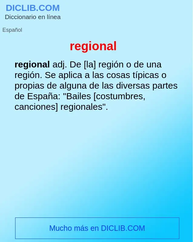 What is regional - definition