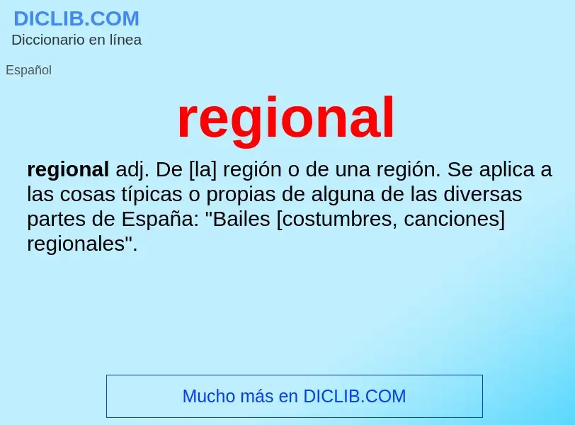 Che cos'è regional - definizione